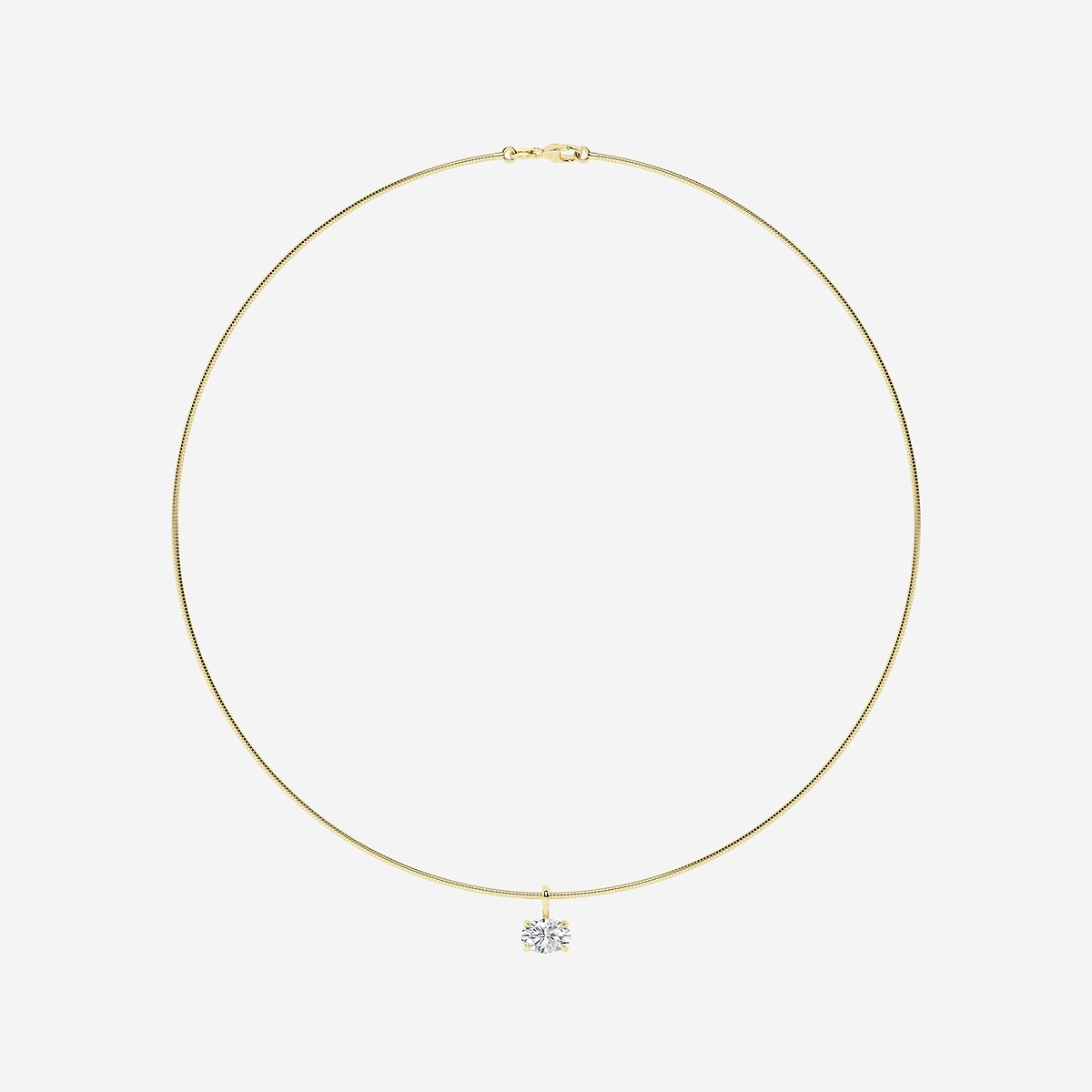 Additional Image 3 for  2 ctw Oval Lab Grown Diamond Solitaire Pendant with Omega Chain