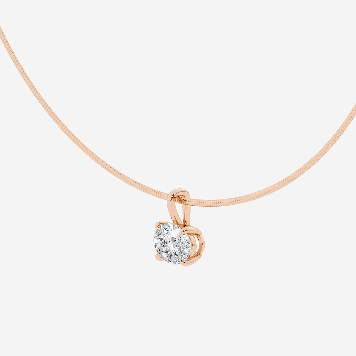 Additional Image 1 for  3 ctw Oval Lab Grown Diamond Solitaire Pendant with Omega Chain