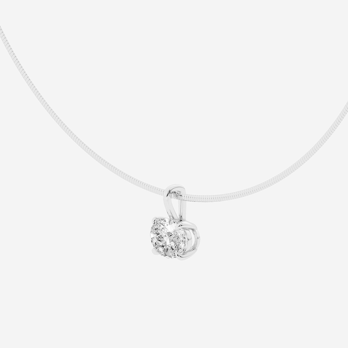 Additional Image 1 for  3 ctw Oval Lab Grown Diamond Solitaire Pendant with Omega Chain