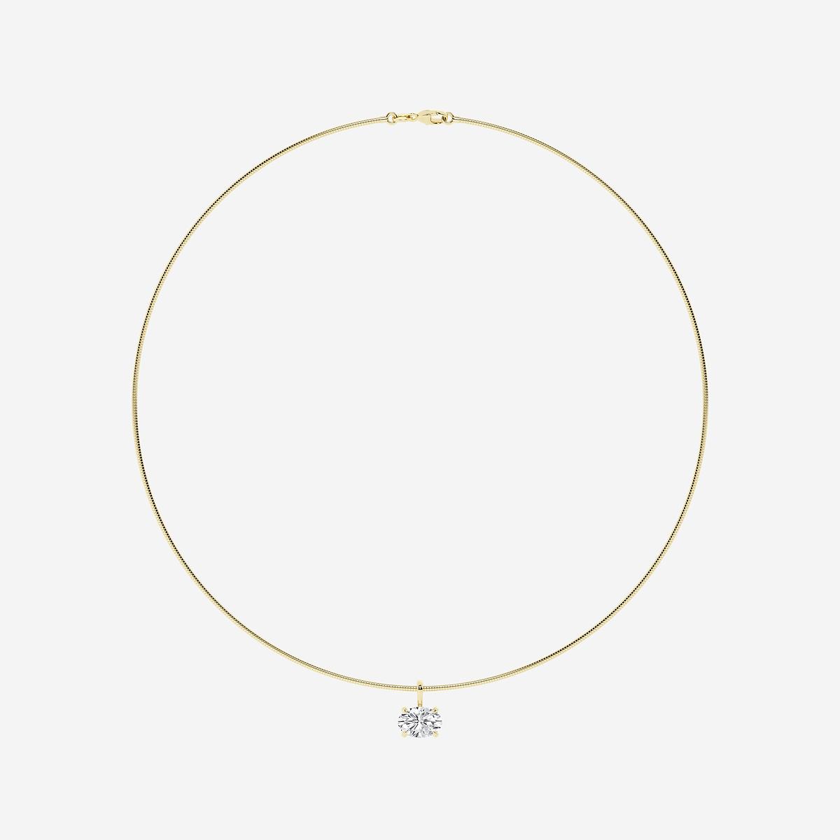 Additional Image 3 for  3 ctw Oval Lab Grown Diamond Solitaire Pendant with Omega Chain