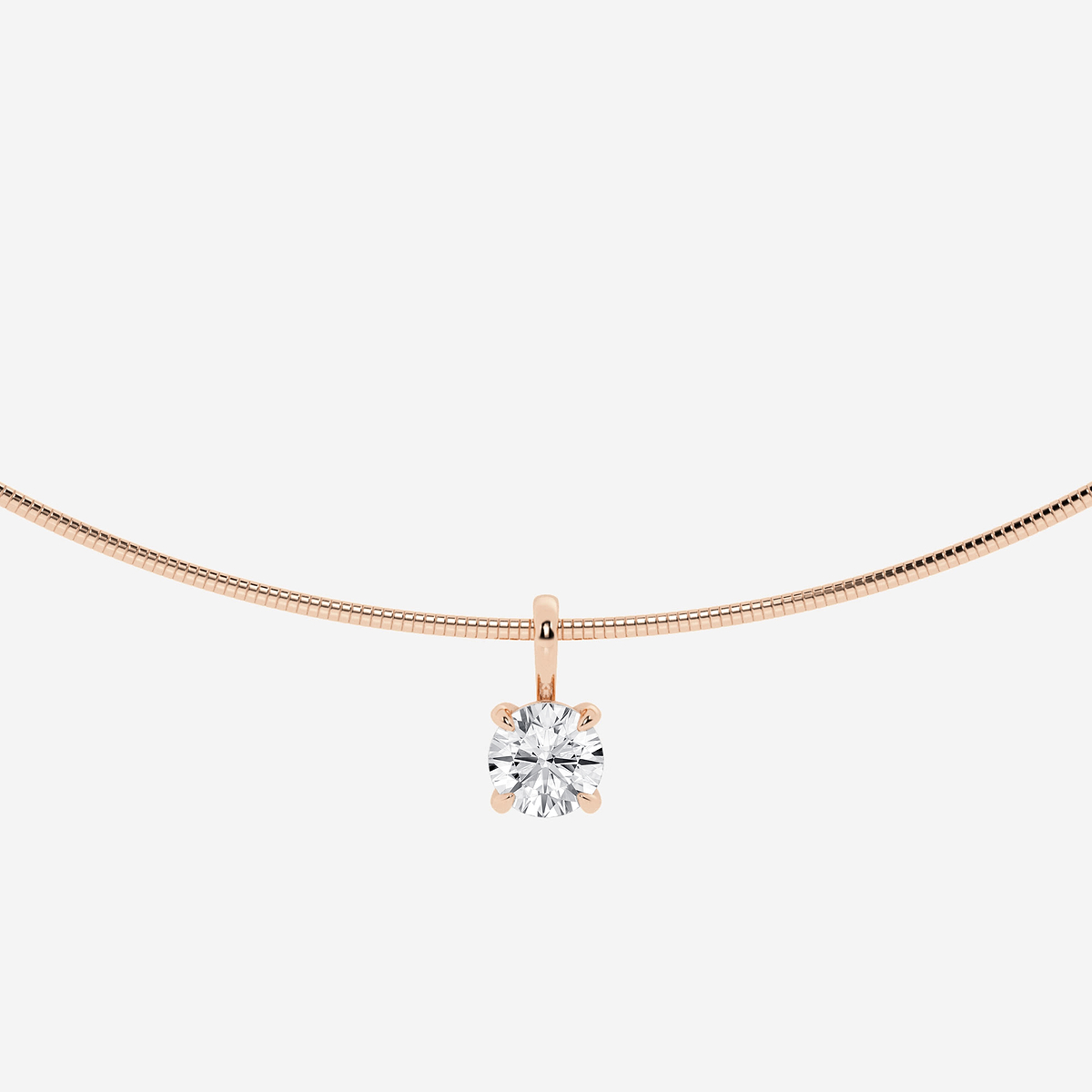 1 1/2 ctw Round Lab Grown Diamond Solitaire Pendant with Omega Chain