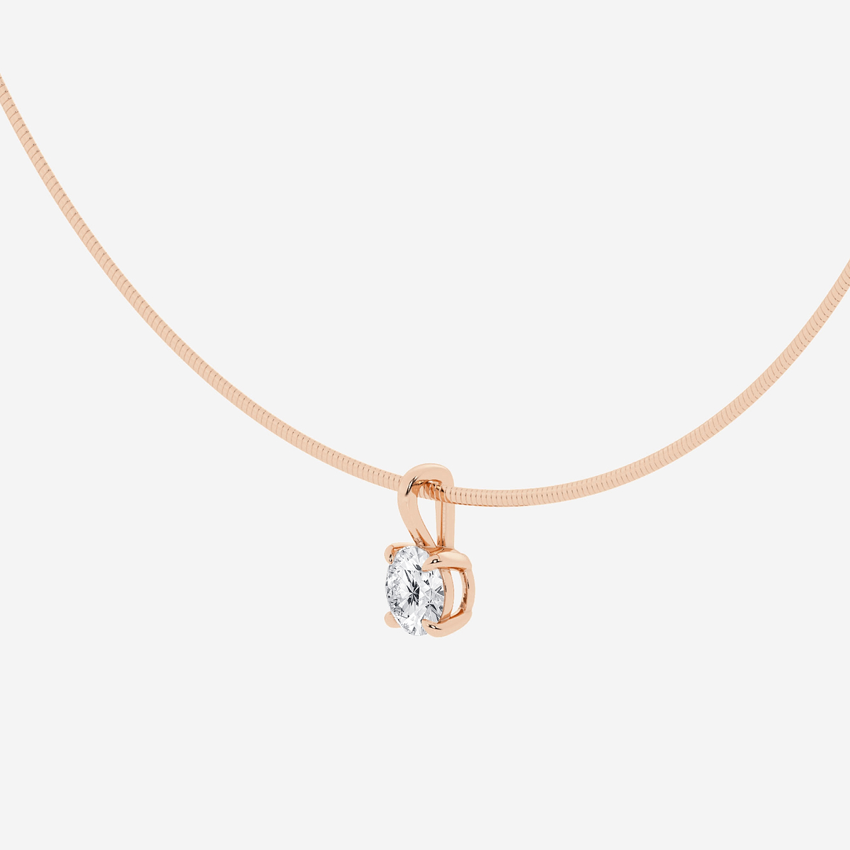 Additional Image 1 for  1 1/2 ctw Round Lab Grown Diamond Solitaire Pendant with Omega Chain