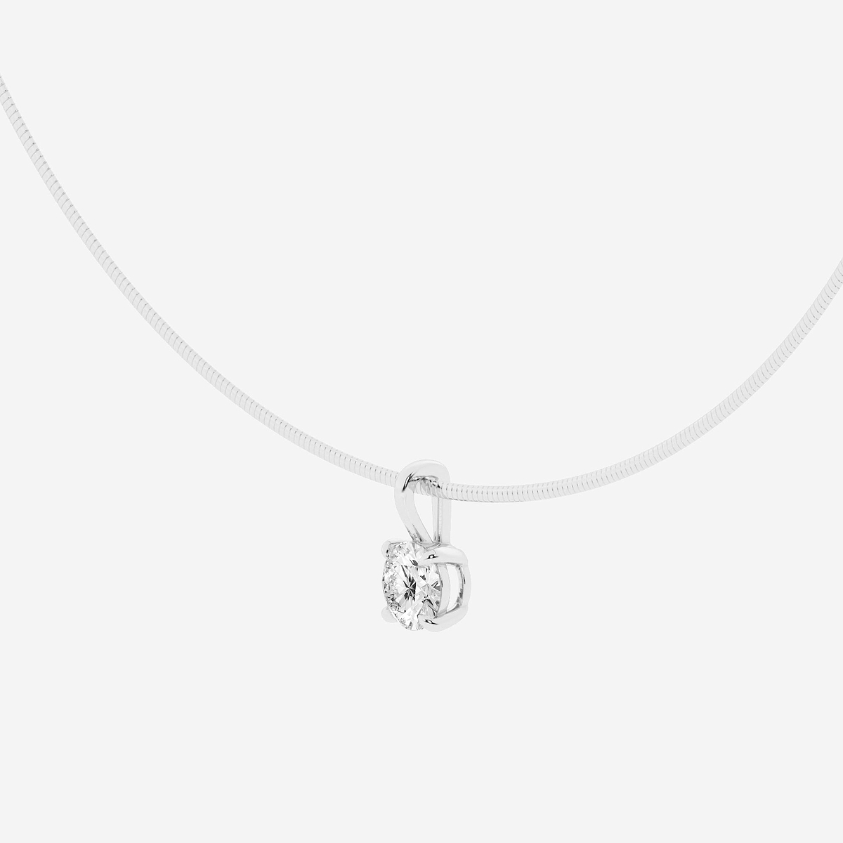 Additional Image 1 for  1 1/2 ctw Round Lab Grown Diamond Solitaire Pendant with Omega Chain