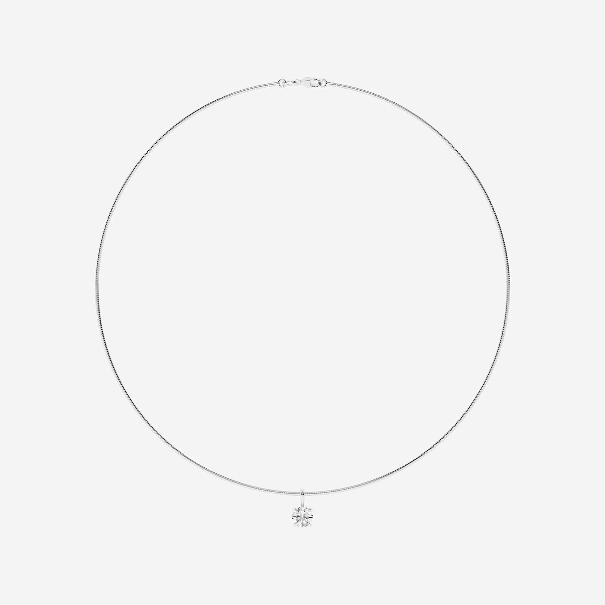 Additional Image 3 for  1 1/2 ctw Round Lab Grown Diamond Solitaire Pendant with Omega Chain