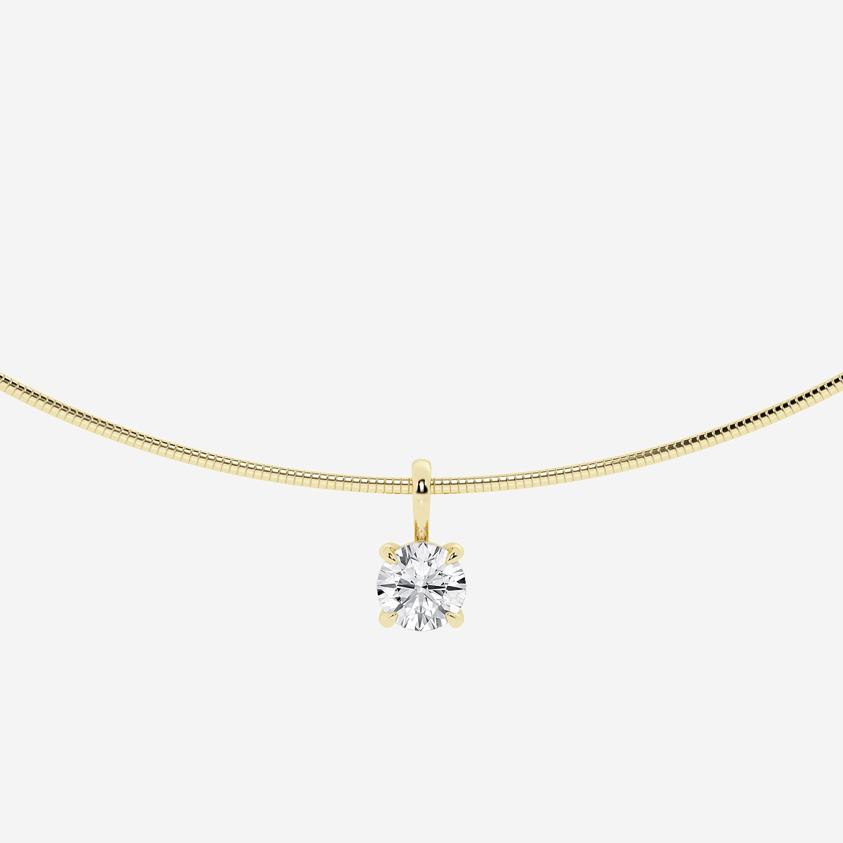 1 1/2 ctw Round Lab Grown Diamond Solitaire Pendant with Omega Chain