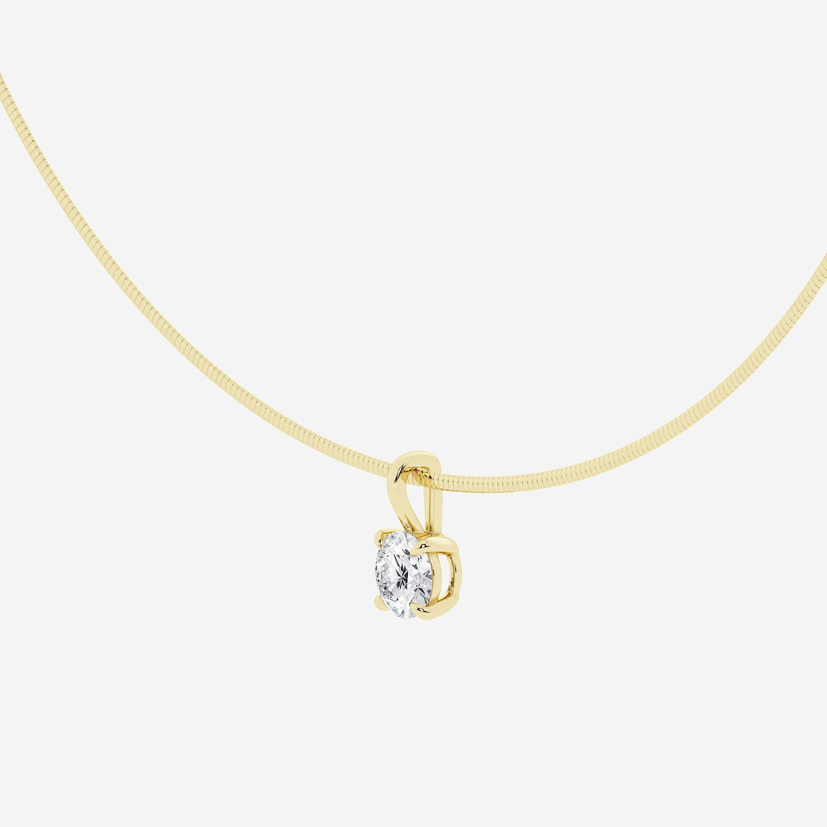 Additional Image 1 for  1 1/2 ctw Round Lab Grown Diamond Solitaire Pendant with Omega Chain