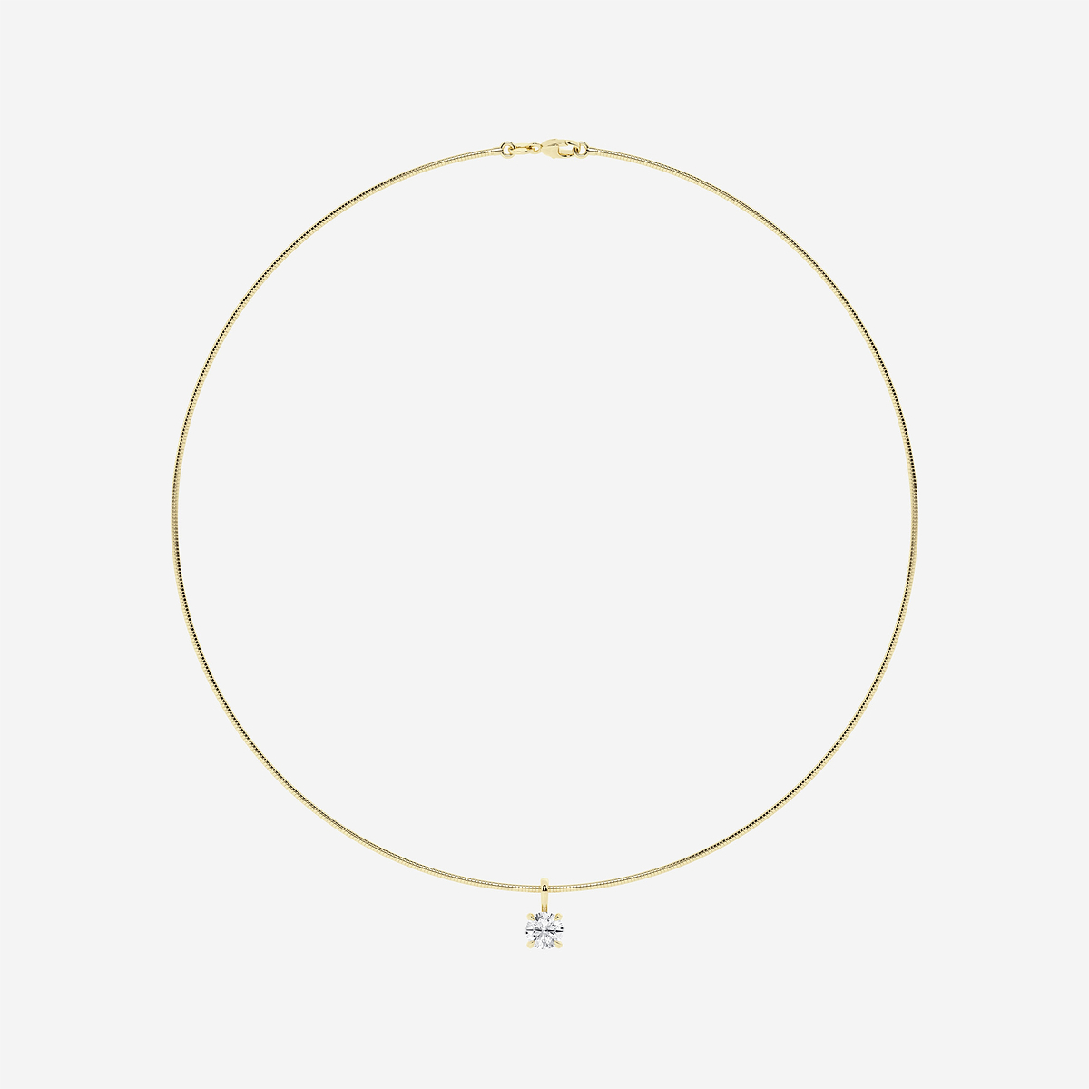 Additional Image 3 for  1 1/2 ctw Round Lab Grown Diamond Solitaire Pendant with Omega Chain
