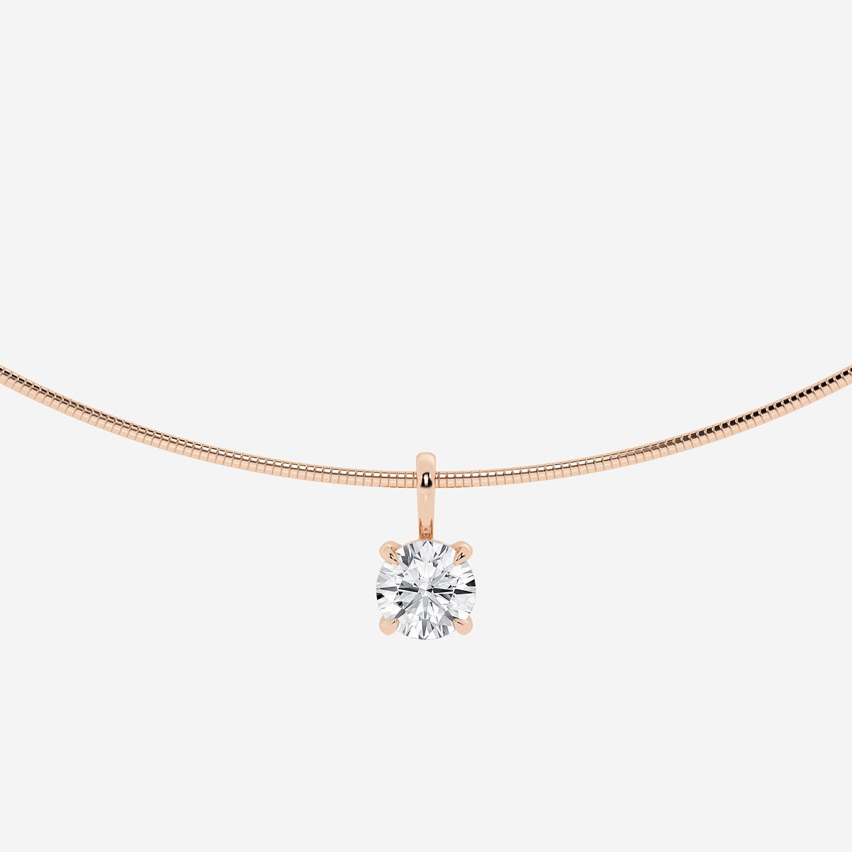 2 ctw Round Lab Grown Diamond Solitaire Pendant with Omega Chain