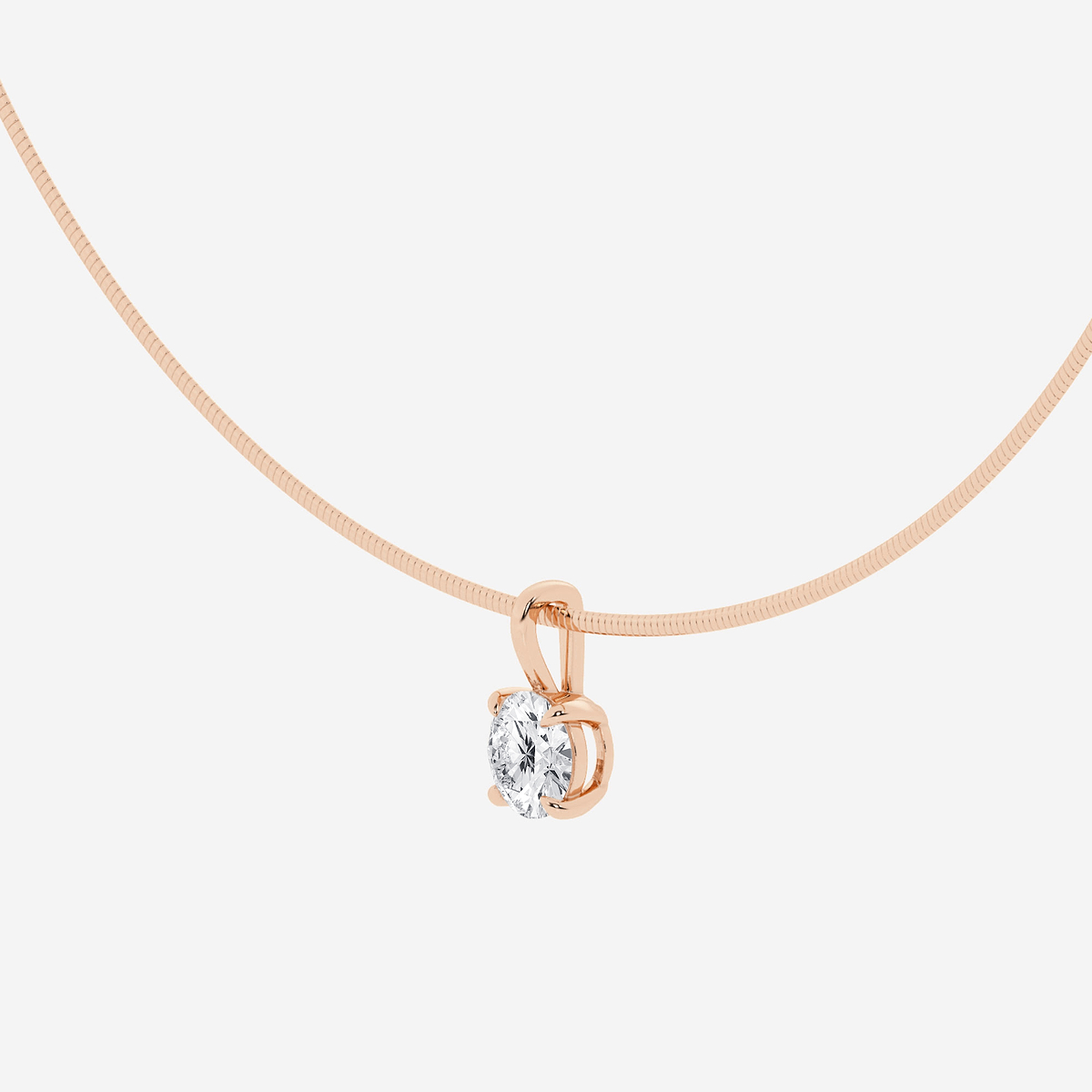 Additional Image 1 for  2 ctw Round Lab Grown Diamond Solitaire Pendant with Omega Chain