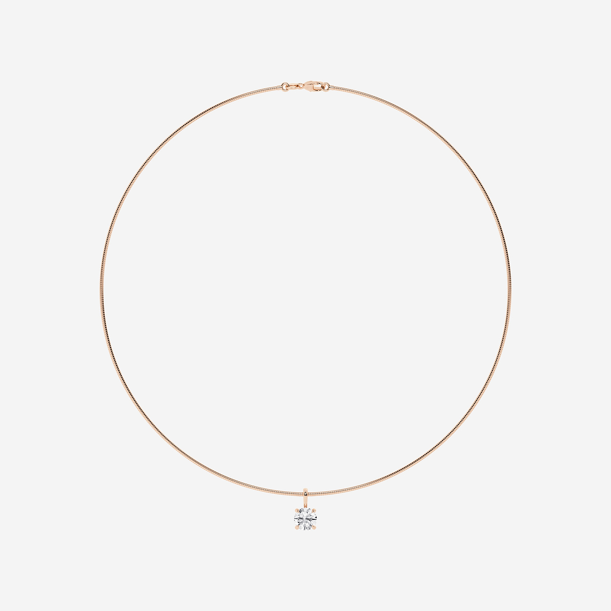 Additional Image 3 for  2 ctw Round Lab Grown Diamond Solitaire Pendant with Omega Chain