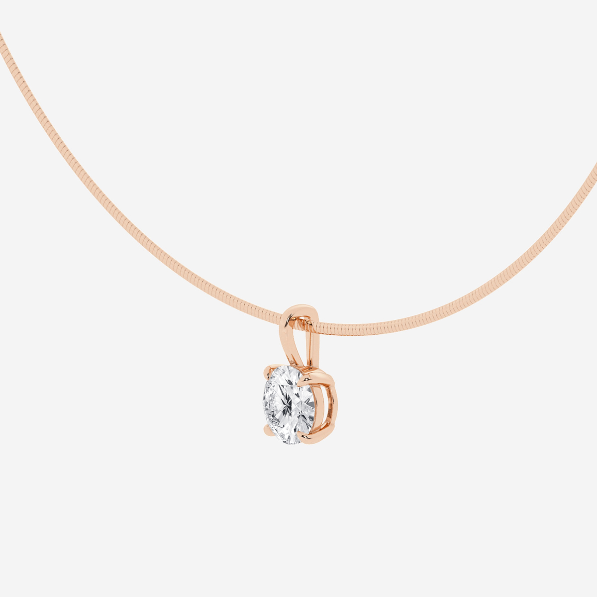 Additional Image 1 for  3 ctw Round Lab Grown Diamond Solitaire Pendant with Omega Chain