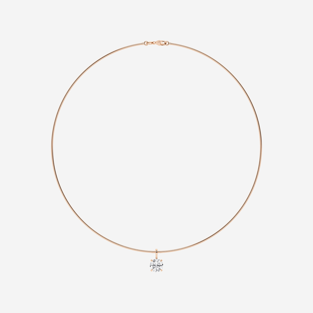 Additional Image 3 for  3 ctw Round Lab Grown Diamond Solitaire Pendant with Omega Chain