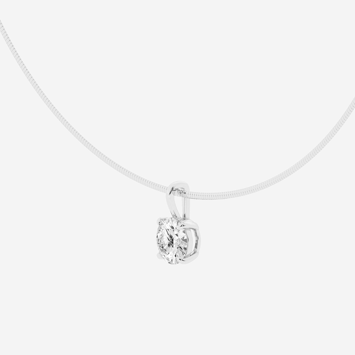 Additional Image 1 for  3 ctw Round Lab Grown Diamond Solitaire Pendant with Omega Chain