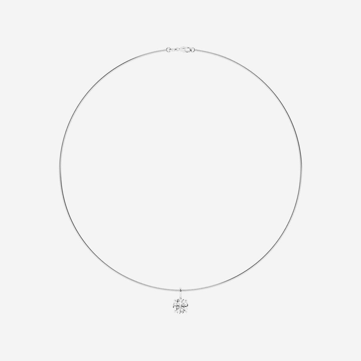 Additional Image 3 for  3 ctw Round Lab Grown Diamond Solitaire Pendant with Omega Chain