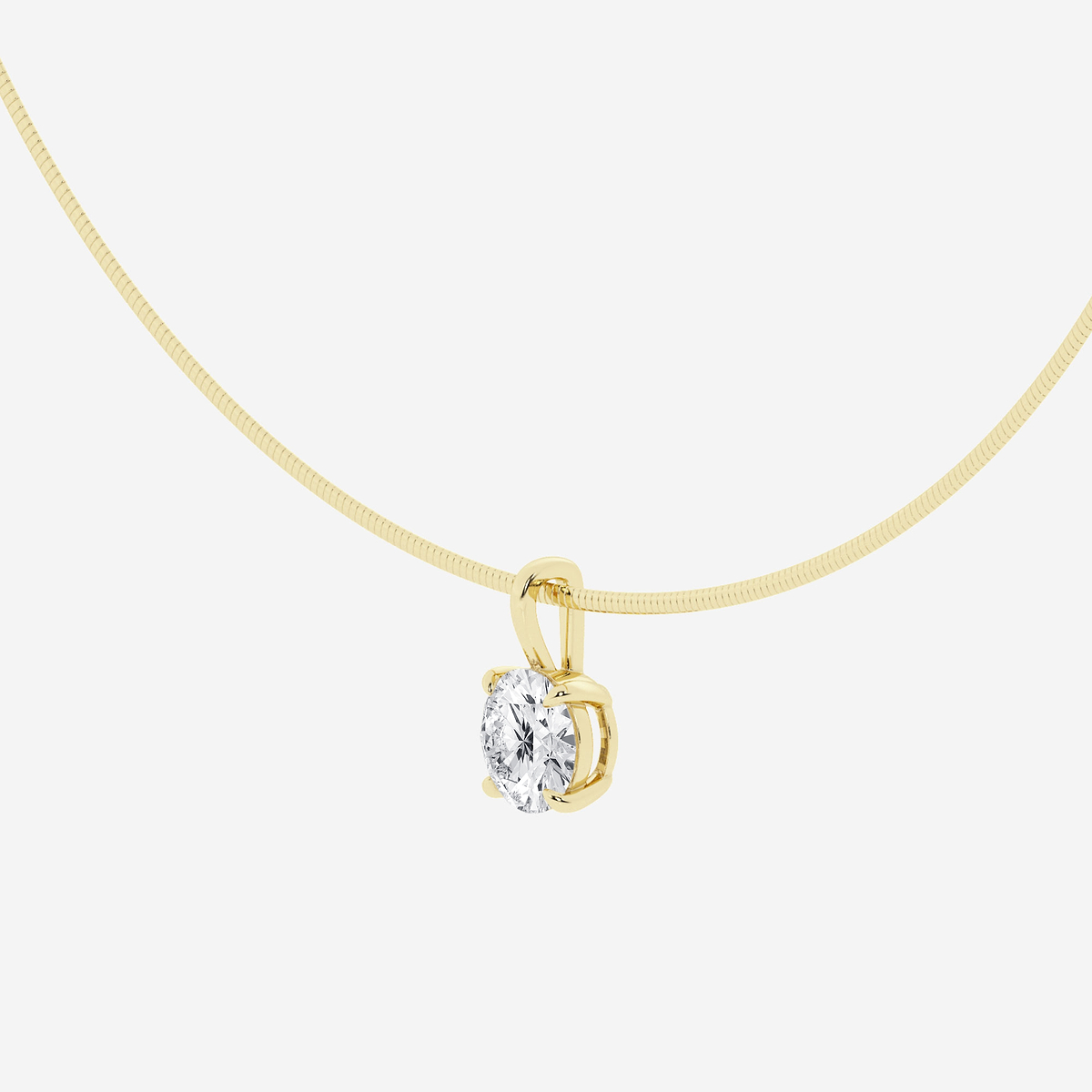 Additional Image 1 for  3 ctw Round Lab Grown Diamond Solitaire Pendant with Omega Chain