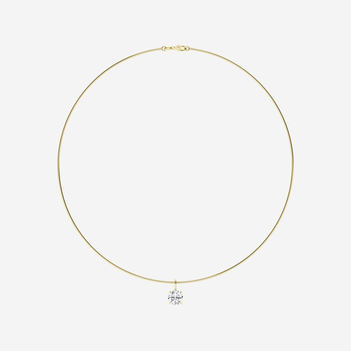 Additional Image 3 for  3 ctw Round Lab Grown Diamond Solitaire Pendant with Omega Chain