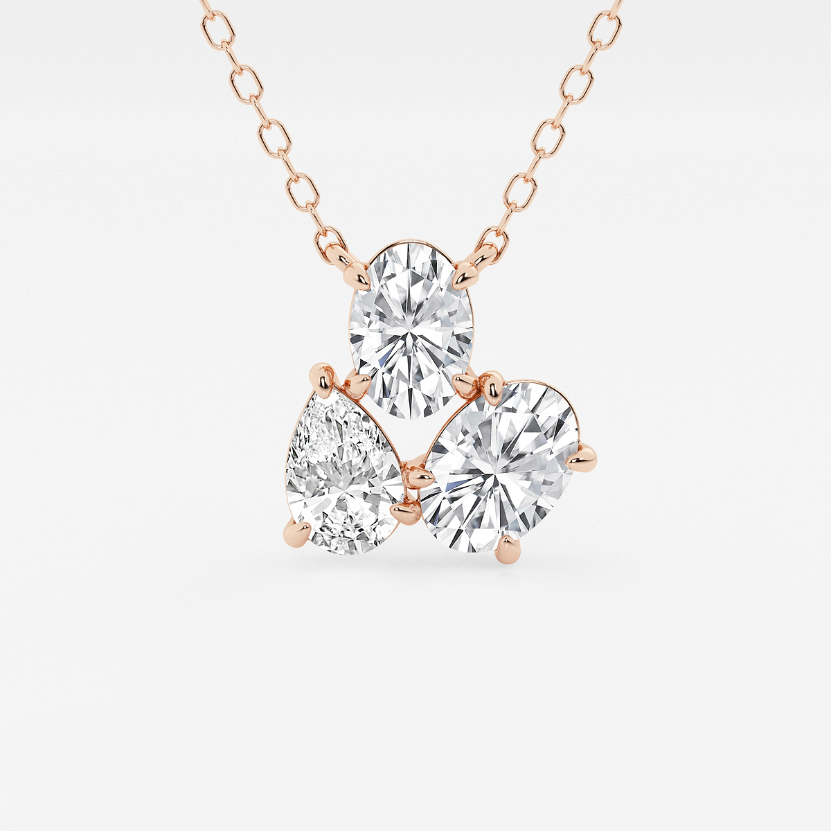 1 ¼ ctw Mosaic Oval and Pear Pendant