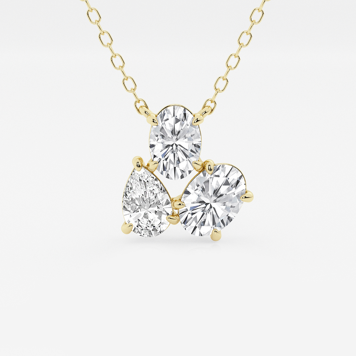 1 ¼ ctw Mosaic Oval and Pear Pendant