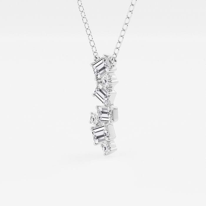 Emerald and Round Cascade Fashion Pendant