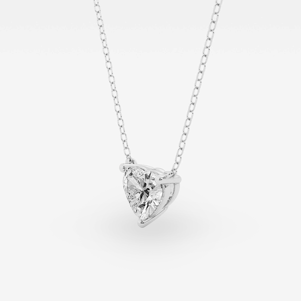 1 1/2 ctw Heart Lab Grown Diamond Solitaire Pendant 14K White Gold, G, SI