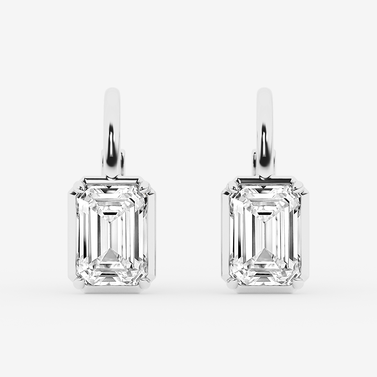 3 ctw Emerald Lab Grown Diamond Solitaire Stud Earrings
