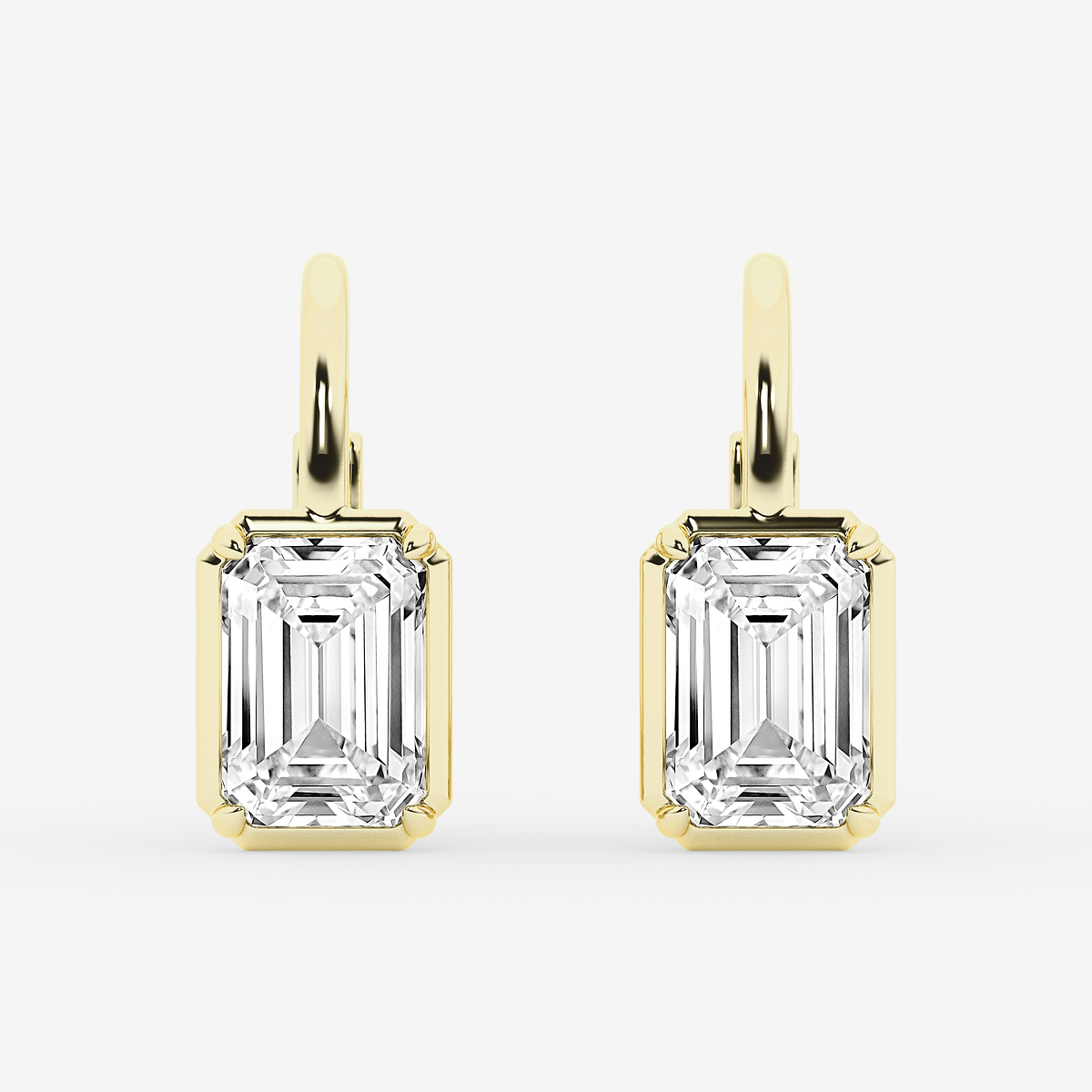 3 ctw Emerald Lab Grown Diamond Solitaire Stud Earrings