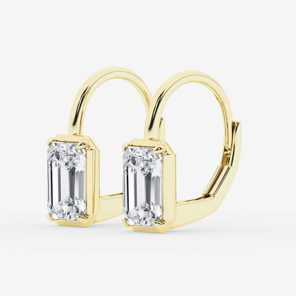 Additional Image 1 for  3 ctw Emerald Lab Grown Diamond Solitaire Stud Earrings