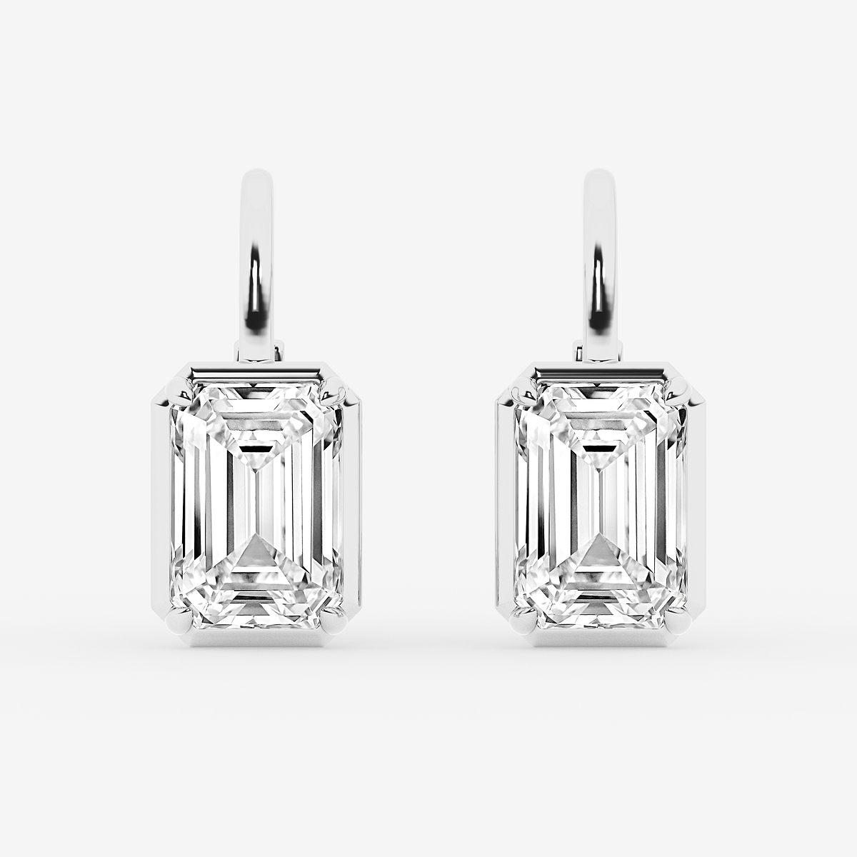 5 ctw Emerald Lab Grown Diamond Solitaire Stud Earrings