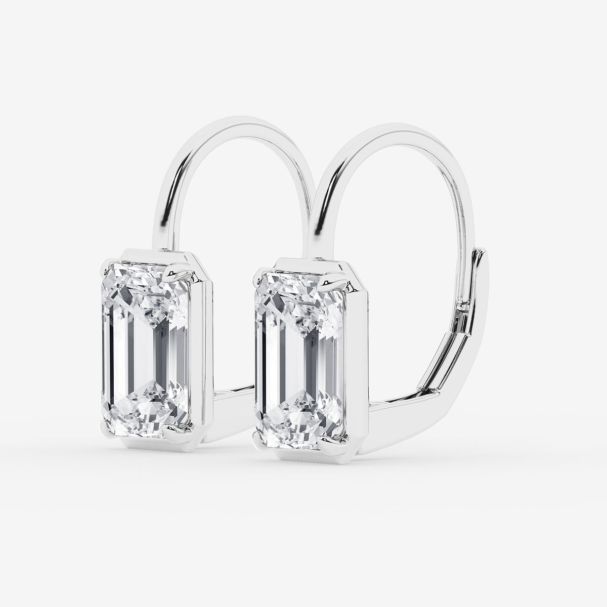 Additional Image 1 for  5 ctw Emerald Lab Grown Diamond Solitaire Stud Earrings