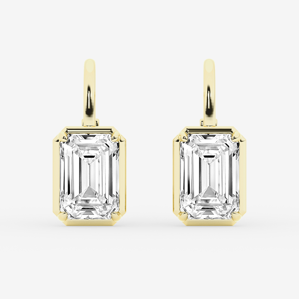 5 ctw Emerald Lab Grown Diamond Solitaire Stud Earrings