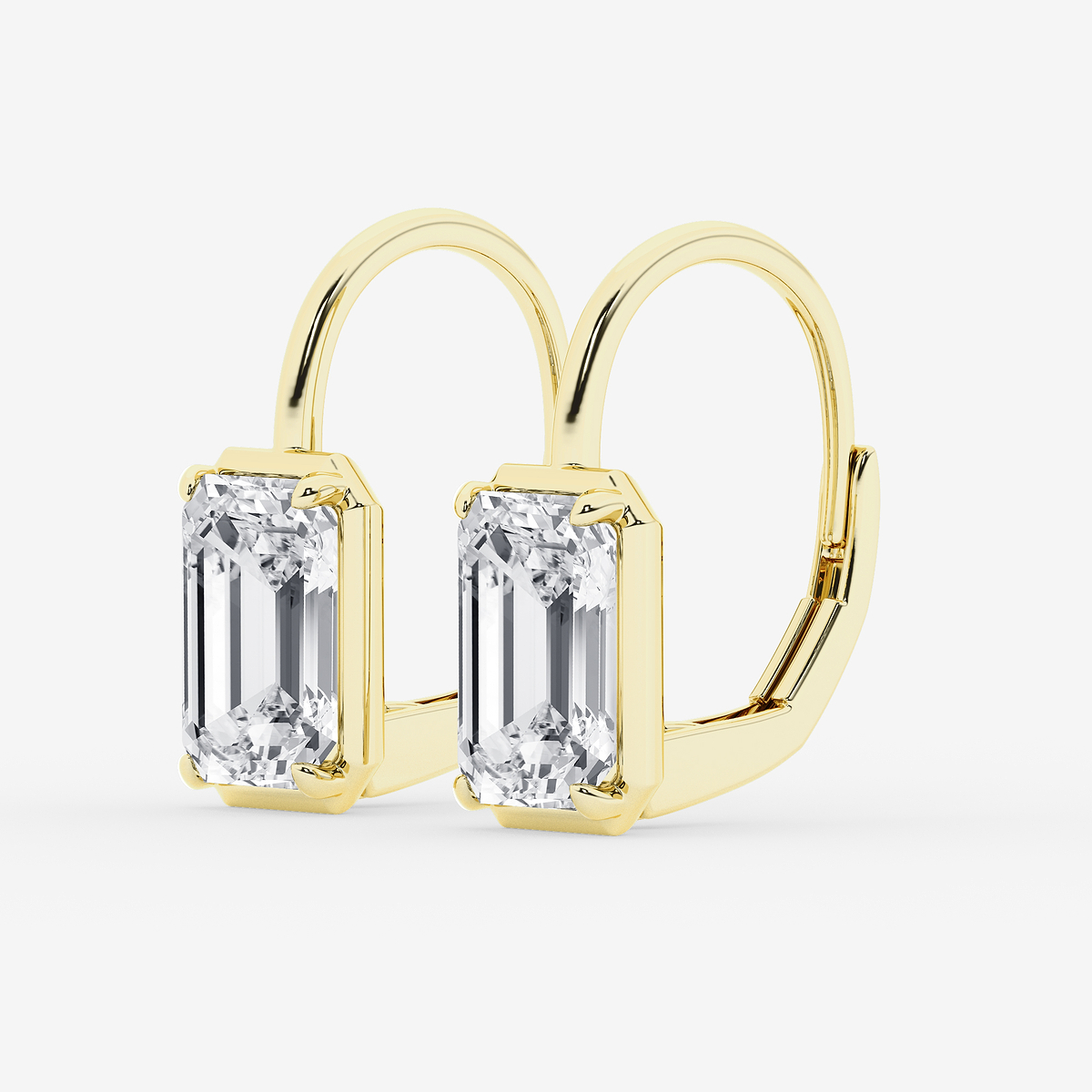 Additional Image 1 for  5 ctw Emerald Lab Grown Diamond Solitaire Stud Earrings