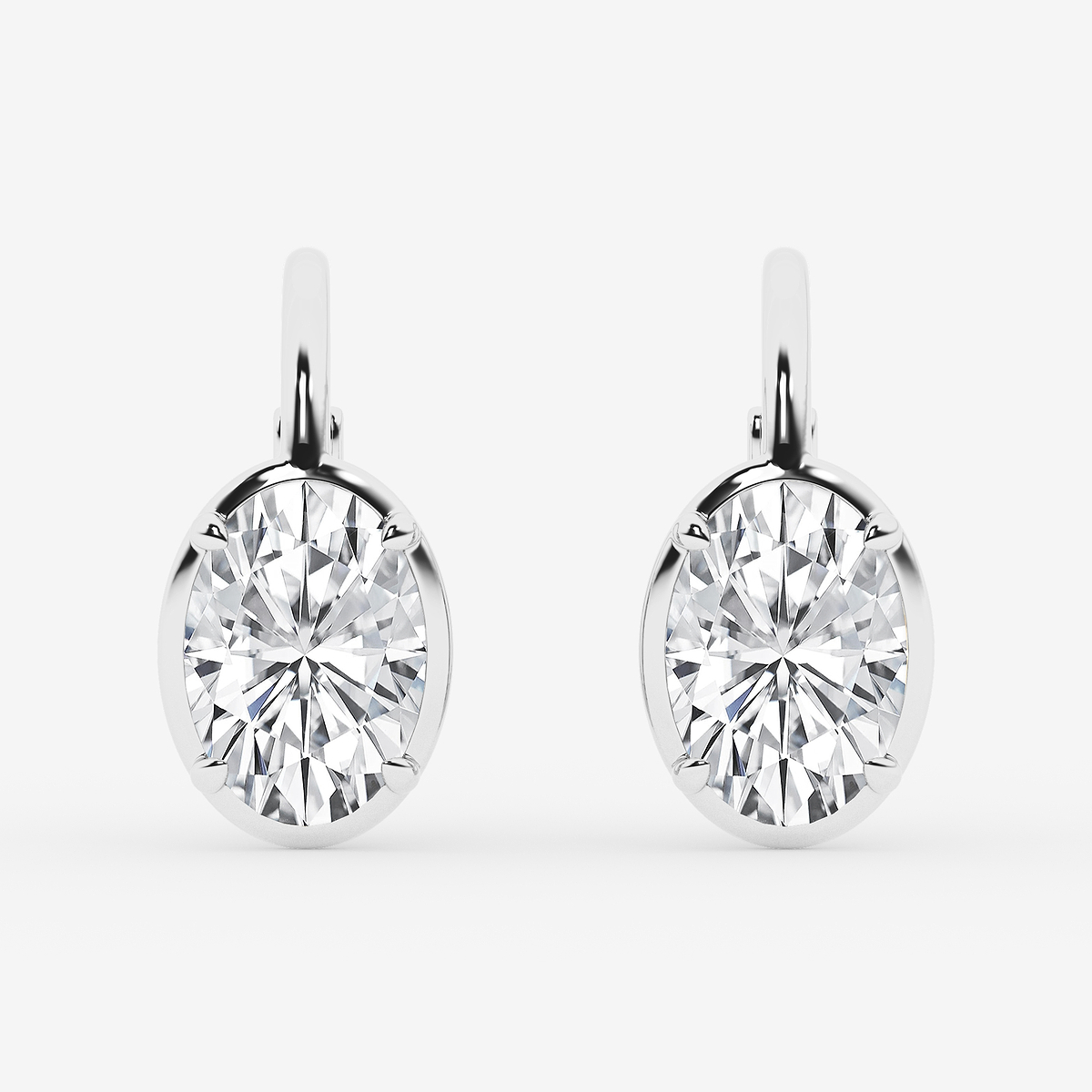 3 ctw Oval Lab Grown Diamond Solitaire Stud Earrings