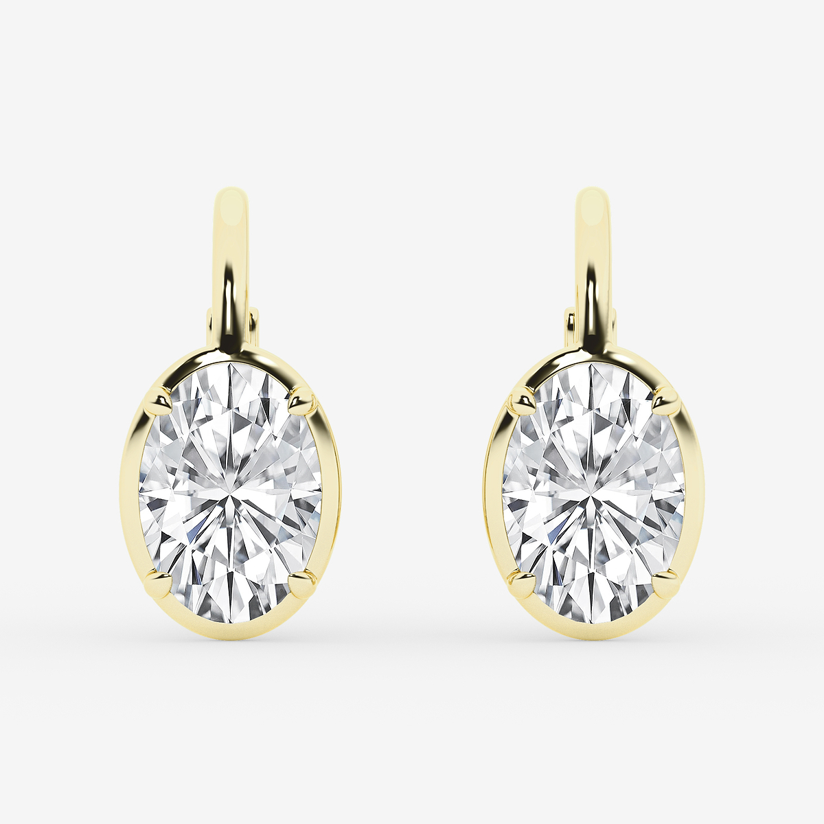 3 ctw Oval Lab Grown Diamond Solitaire Stud Earrings