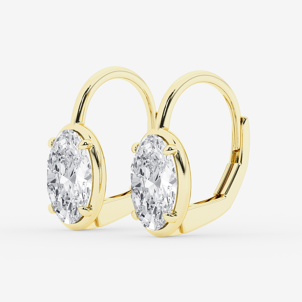 Additional Image 1 for  3 ctw Oval Lab Grown Diamond Solitaire Stud Earrings