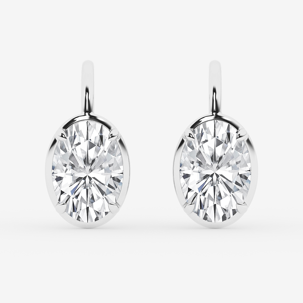 5 ctw Oval Lab Grown Diamond Solitaire Stud Earrings