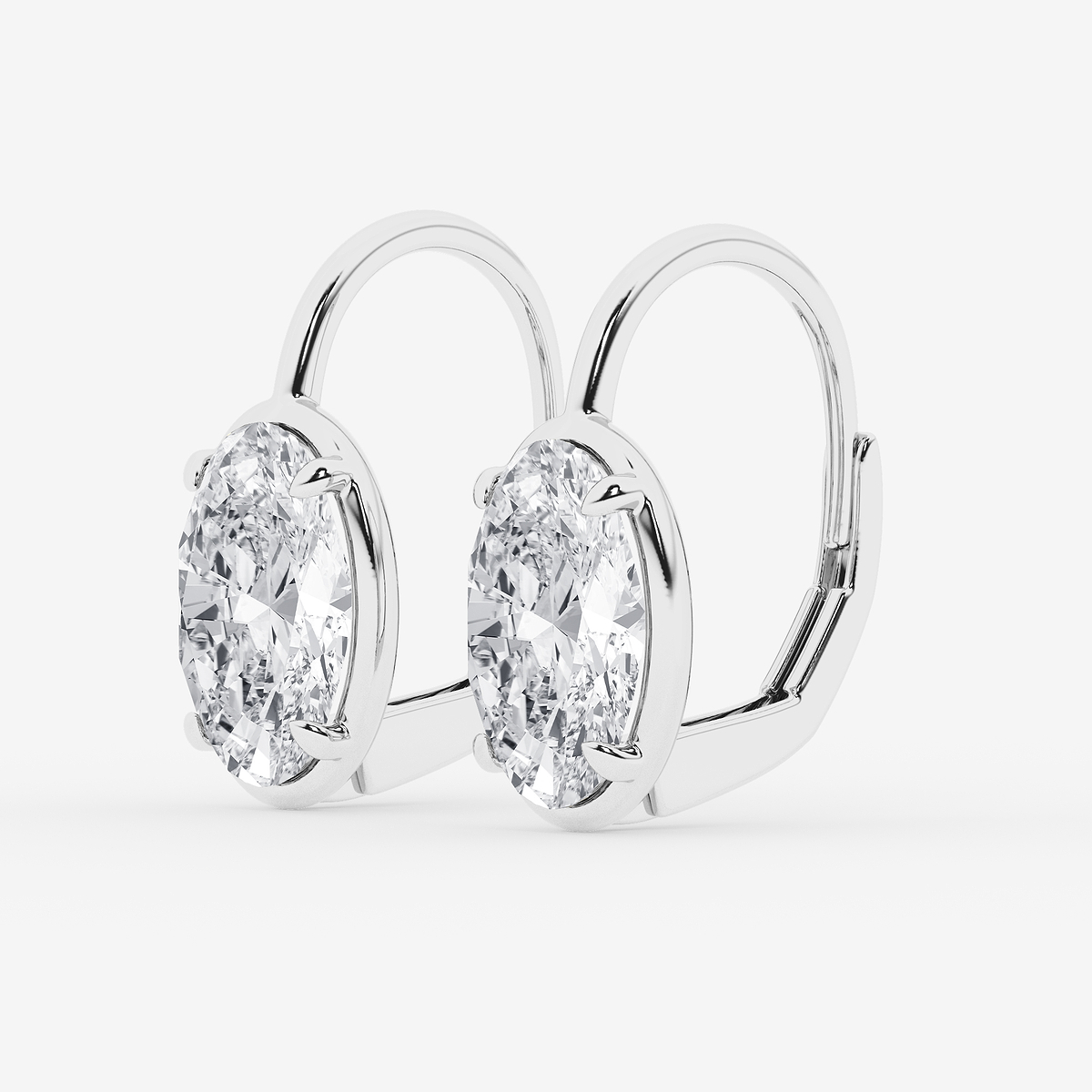 Additional Image 1 for  5 ctw Oval Lab Grown Diamond Solitaire Stud Earrings