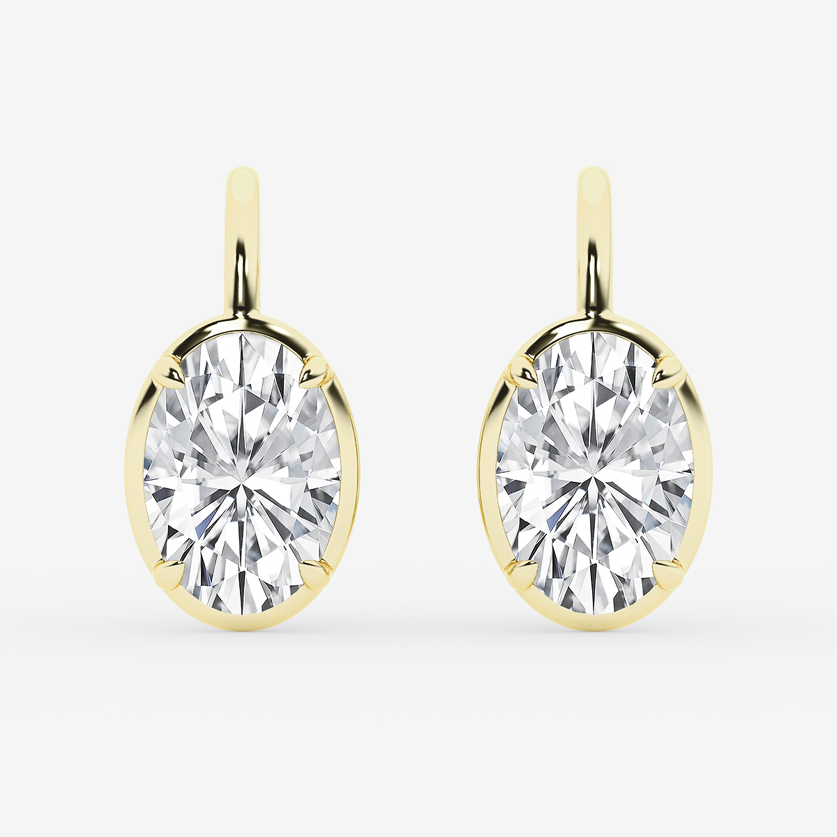 5 ctw Oval Lab Grown Diamond Solitaire Stud Earrings
