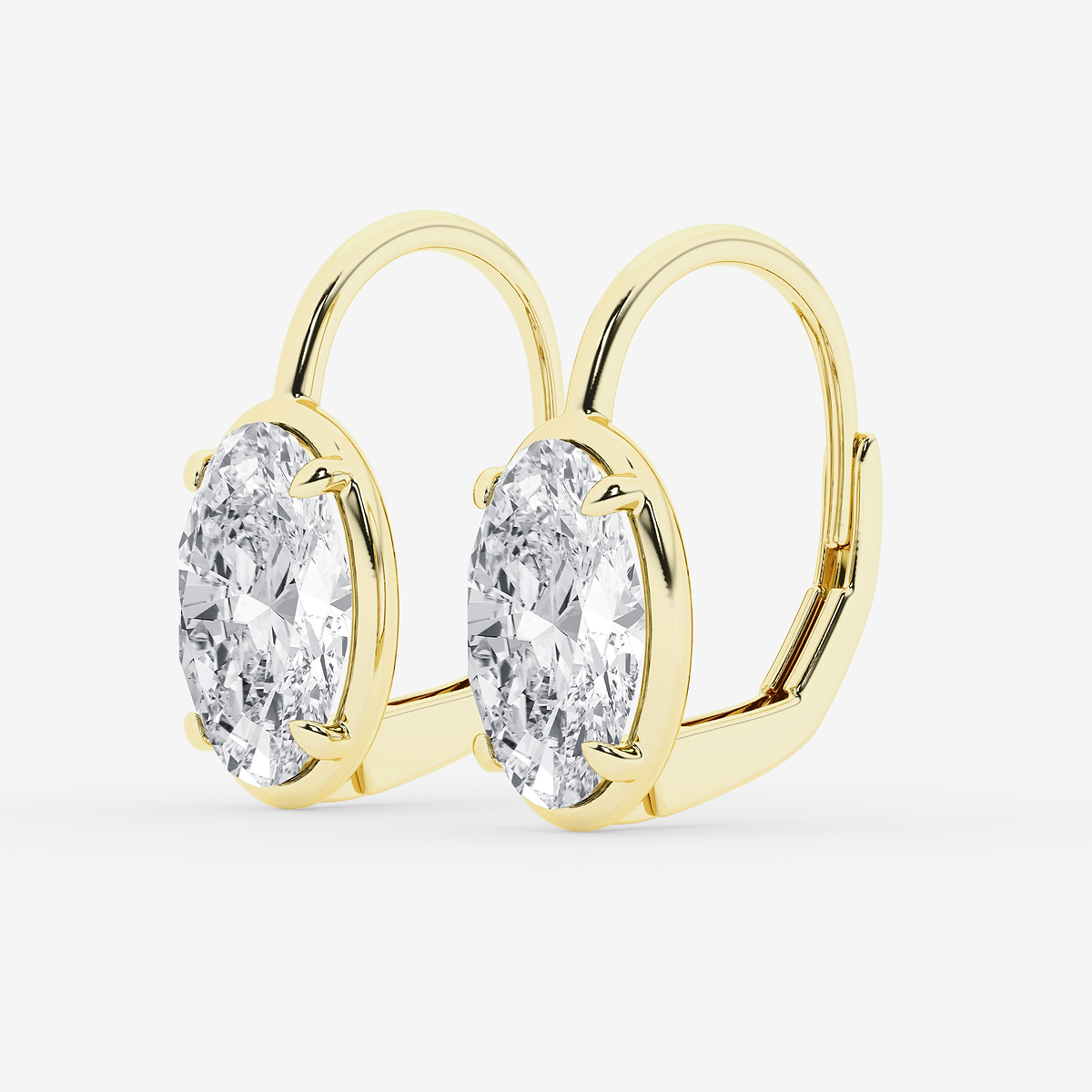 Additional Image 1 for  5 ctw Oval Lab Grown Diamond Solitaire Stud Earrings