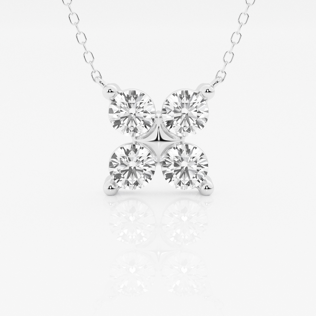 1 1/2 ctw Round Lab Grown Diamond Four-Stone Pendant with Adjustable Chain