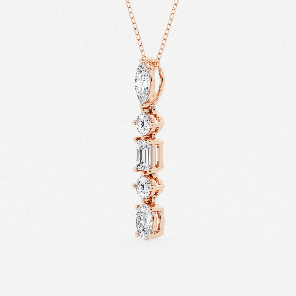 Additional Image 1 for  2 ctw Multi-Shape Lab Grown Diamond Pendant with Adjustable Chain