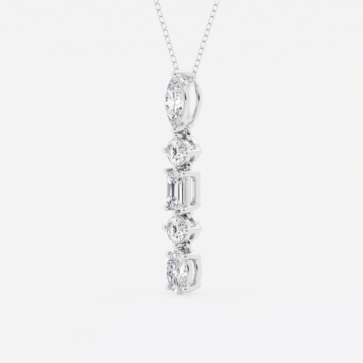 Additional Image 1 for  2 ctw Multi-Shape Lab Grown Diamond Pendant with Adjustable Chain