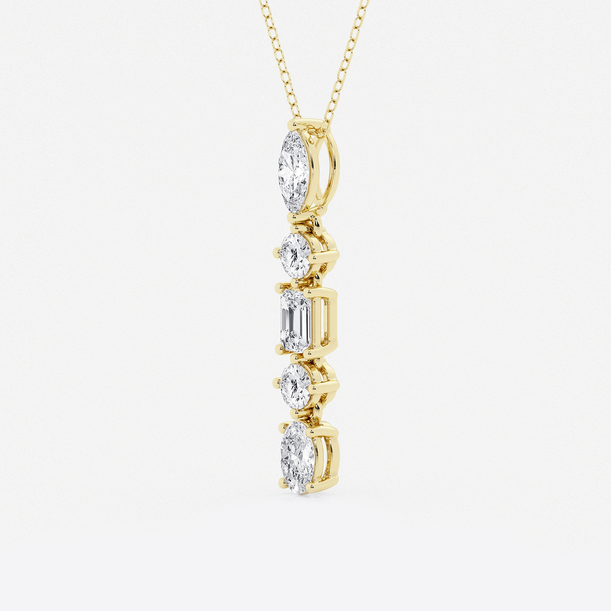 Additional Image 1 for  2 ctw Multi-Shape Lab Grown Diamond Pendant with Adjustable Chain