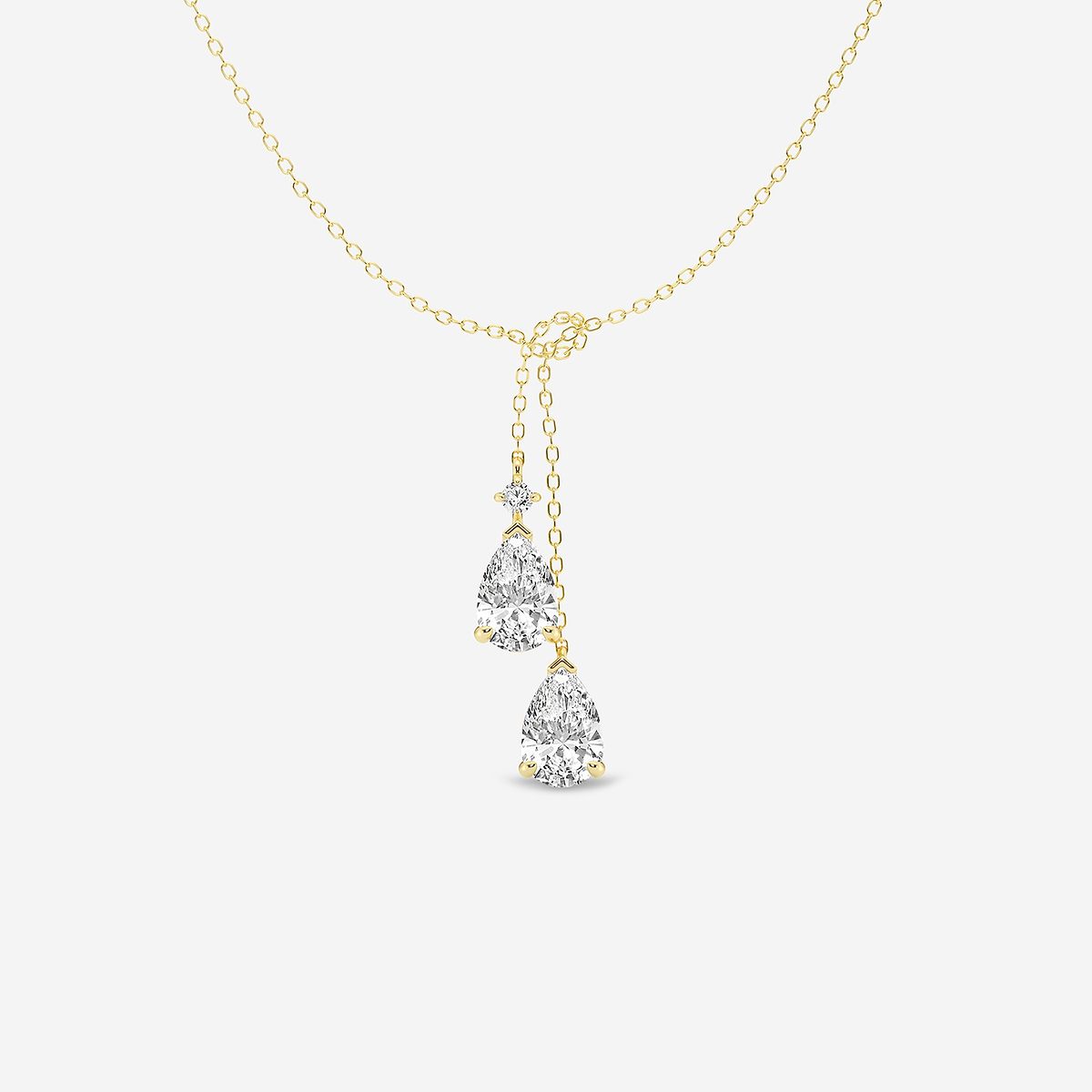 2 ctw Pear Lab Grown Diamond Knot Fashion Pendant 14K Yellow