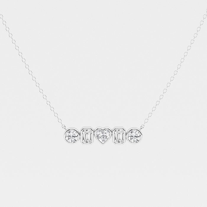Bezel Five Stone - 1 ctw Multi-Shape Lab Grown Diamond Bezel Five Stone Pendant
