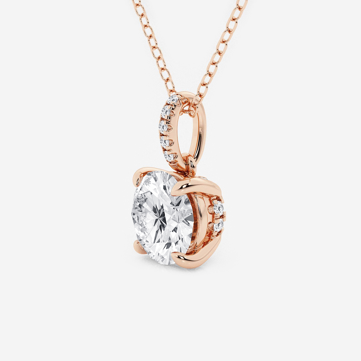 Additional Image 1 for  1 1/2 ctw Round Lab Grown Diamond Hidden Halo with Diamond Bail Pendant