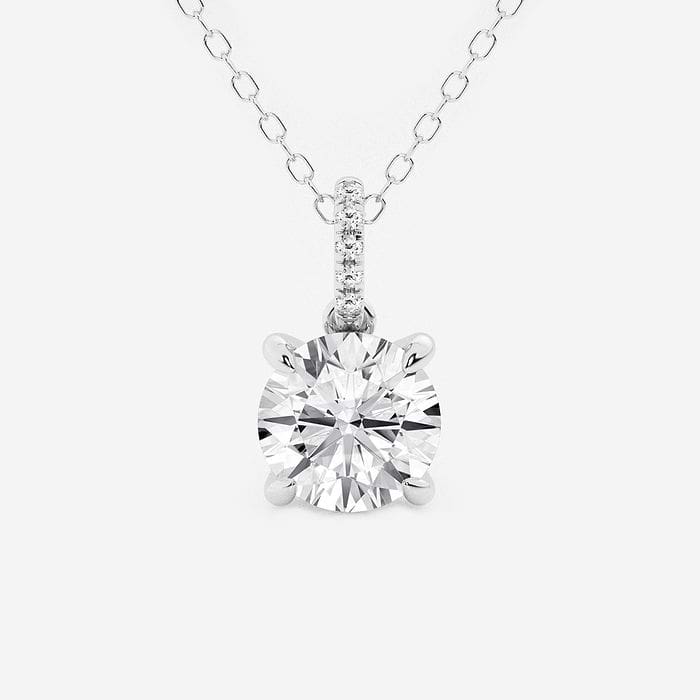 Hidden Halo with Diamond Bail Round Fashion Pendant