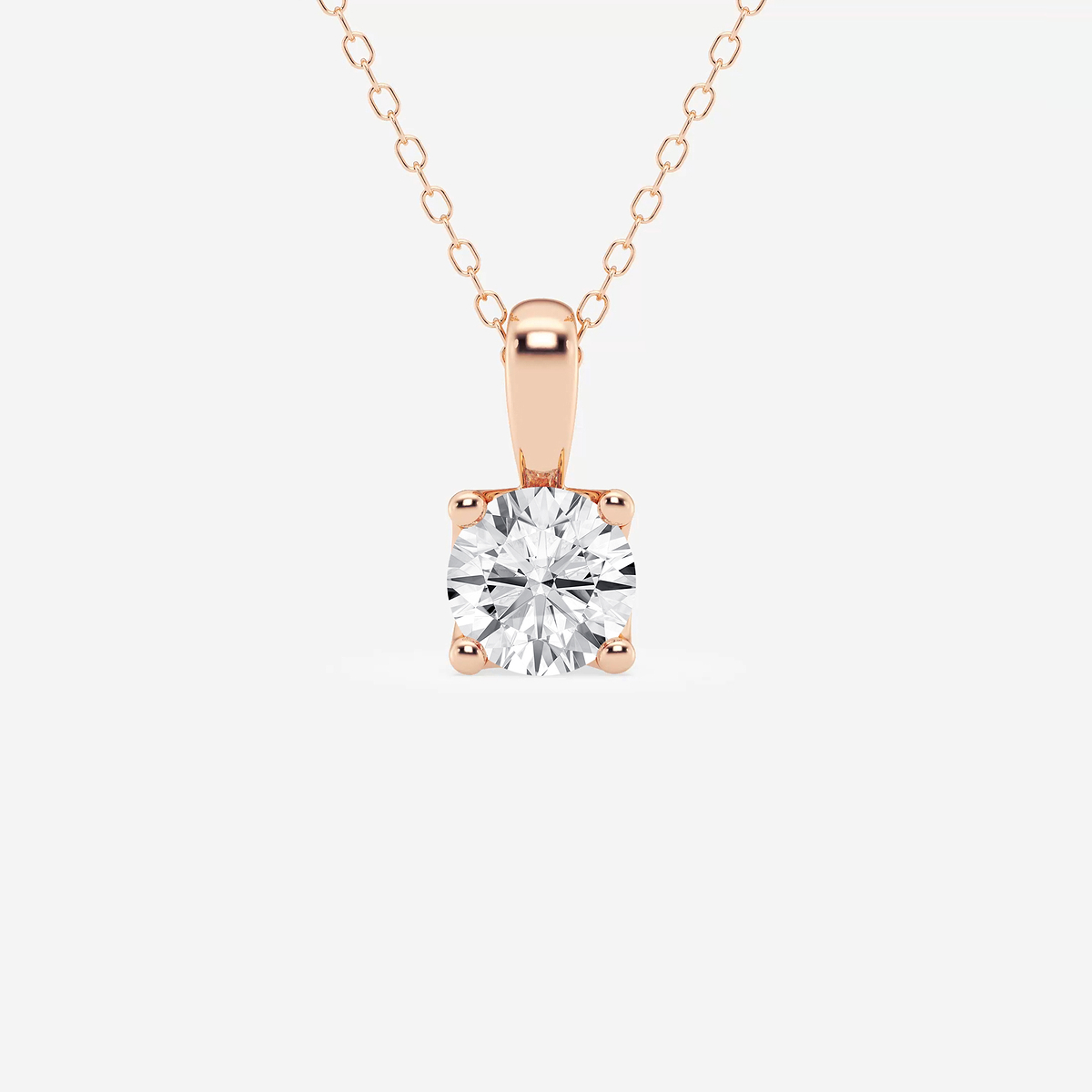 1 ctw Round Lab Grown Diamond Twisted Floral Solitaire Pendant with Adjustable Chain