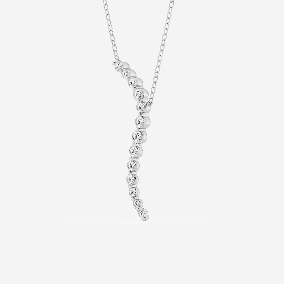 3/8 ctw Round Lab Grown Diamond Curved Floating Fashion