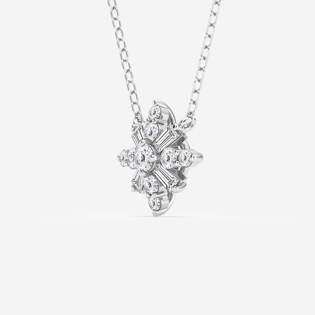 Additional Image 1 for  1/3 ctw Round Lab Grown Diamond Snowflake Pendant with Adjustable Chain
