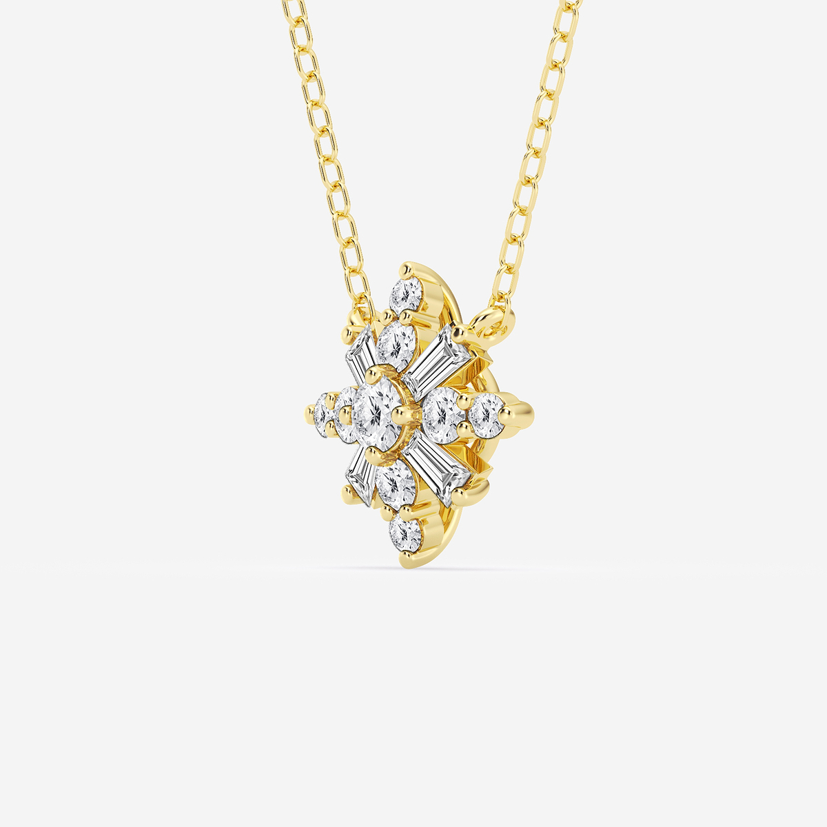 Additional Image 1 for  1/3 ctw Round Lab Grown Diamond Snowflake Pendant with Adjustable Chain